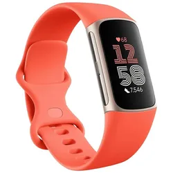 Fitbit Charge 6 Fitness Tracker, Coral/Champagne Gold