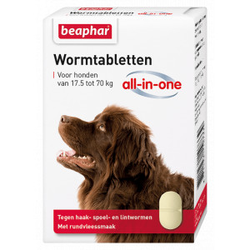 Beaphar Entwurmungsmittel All-in-One (17,5 - 70 kg) Hund 6 Tabletten