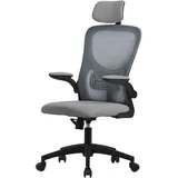 ML-Design Bürostuhl Ergonomisch Grau aus Mesh Schreibtischstuhl
