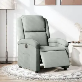 vidaXL Relaxsessel Elektrisch Samt 144,5 x 82 x 0 cm Hellgrau mit Liegeposition
