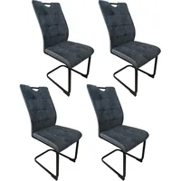 Hti-Living Schwingstuhl Mateo Grau 4er-Set
