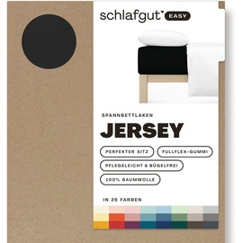 SCHLAFGUT Easy Jersey 90 x 200 - 100 x 200 cm off black