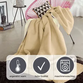 IBENA Doubleface Dublin 220 x 240 cm zimt/beige