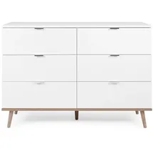 Homestyle4u Kommode 120 x 86 x 40 cm Weiß