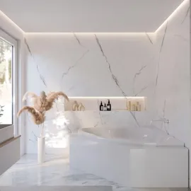 Schulte Coralia Eckbadewanne 140 x 140 cm (inkl. Wannenträger und Ablauf)