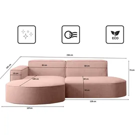 kaiser möbel Ecksofa Rosa, Links