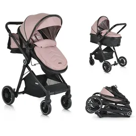 Moni Kombikinderwagen 2 in 1 Rio 22 kg umbaubar Fußabdeckung klappbar Korb Gurt rosa