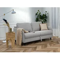 Bestmobilier - Cosmos - 3-sitzer schlafsofa - tägliche schlafgelegenheit matratze 11 cm - aus stoff - grau