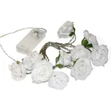 Hellum LED Lichterkette mit weißen Rosen 2,3 m Warmweiß