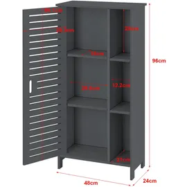 [en.casa] Badezimmerschrank Vansbro 96x48x24 cm WPC Dunkelgrau