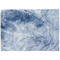 Sinus Art Handtücher Handtuch Strandhandtuch Saunatuch Kuscheldecke mit Fotomotiv Eis Blau Nahaufnahme Auffall, Baumwolle-Polyester-Mix (1-St), Handtuch 50 cm x 100 cm