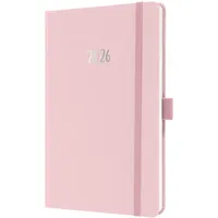 Sigel J6405 Wochenkalender 2026 A5 rosa, Hardcover mit Textileinband,