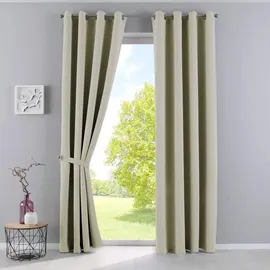 Gardinenbox Newyork Ösen 140 x 225 cm Beige 2er-Pack