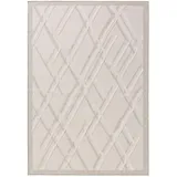 benuta Outdoorteppich, Creme, Kunststoff, Floral, Rechteckig, 80x150 cm wasserabweisend, Teppiche & Böden, Teppiche, Outdoorteppiche