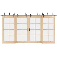 VidaXL Schiebetürbeschlag-Set 427 cm Stahl Schwarz