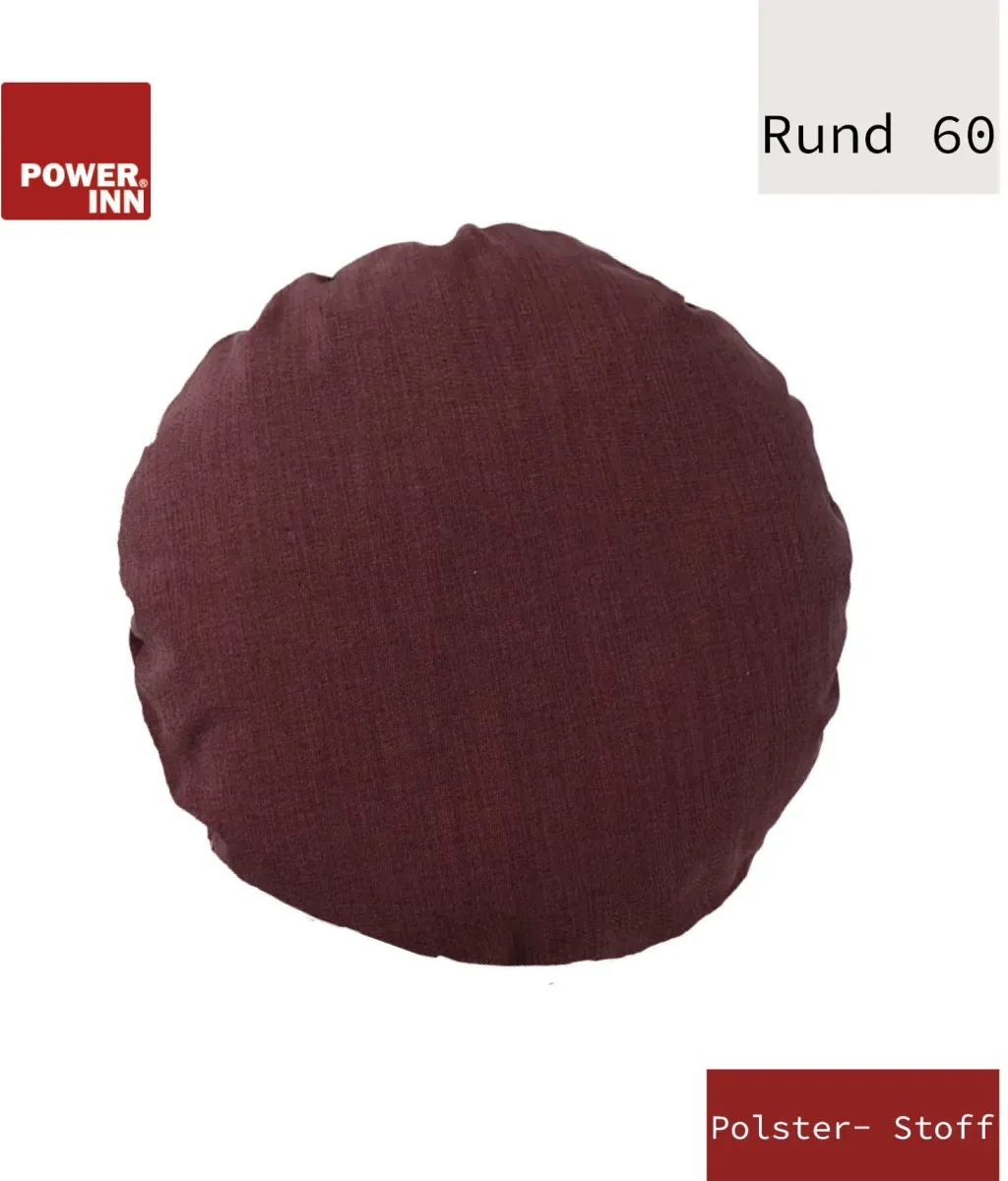 POWER INN® Kissenbezug Polsterstoff | 60 cm - Rund | Aubergine