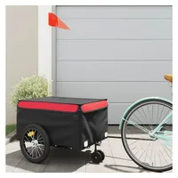VidaXL Fahrradanhänger Schwarz und Rot 45 kg Eisen