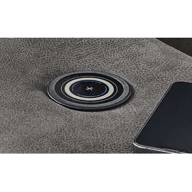 Jockenhöfer GRUPPE Le Mans L-Form elektromotorischer Sitztiefenverstellung (30 cm)", Luxus-Microfaser Lederoptik Ottomane beidseitig grau/anthrazit