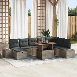 vidaXL Garten-Sofa-Set 9-tlg. Grau