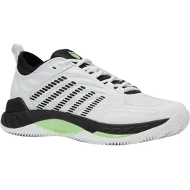 K-Swiss Hypercourt Supreme 2 Clay Tennis Shoe, White/Black/Soft Neon Green, 47 EU