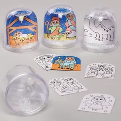 Schneekugel Bastelset "Krippenspiel" (pro Set 4) Bastelaktivitäten zu Weihnachten