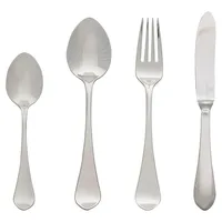 GREENGATE Dinner Besteck Set Curved 4-teilig, silber