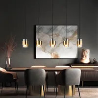 GLOBO Hängeleuchte Esszimmerleuchte Pendellampe Wohnzimmerlampe Esstischleuchte, Metall schwarz Messingring