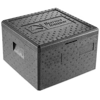 Thermohauser EPP-Thermobox Pizza schwarz mit Deckel - 25 Liter - 41 x 41 x 25,5 cm - Pizzabox für Lieferservice