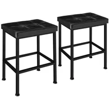 Tectake 2er Set Barhocker Bodie Sitzhöhe 62 cm - schwarz