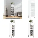Vidaxl - Schuhschrank Hochglanz-Weiß 30x35x105 cm Holzwerkstoff - Schuhschrank - Garderobe - Aufbewahrung - Wohnraum - Wohnzimmer - Home & Living
