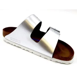 Birkenstock Arizona Weichbettung Naturleder schmal metallic silver 36