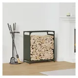 vidaXL Kaminholzregal Kaltgewalzter Stahl 60 x 28 x 65 cm Olivgrün