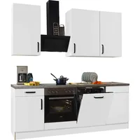 WIHO KÜCHEN Küchenzeile Simi 220 cm weiß