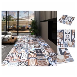 vidaXL Laminat PVC-Laminat-Dielen Selbstklebend 5,11 m2 Mono-Muster Vinylboden Bodenb braun