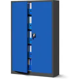 Jan Nowak Metallschrank Jan II 185 x 115 x 40 cm - Aktenschrank abschließbar mit 2 Türen, Mehrzweckschrank mit 5 Ebenen, Büroschrank aus Stahlschrank mit Pulverbeschichtung - Anthrazit-Blau