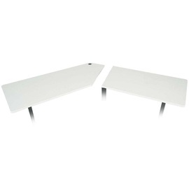 Mendler Tischplatte HWC-D40 für Eck-Schreibtisch, Schreibtischplatte, 120° ~ weiß
