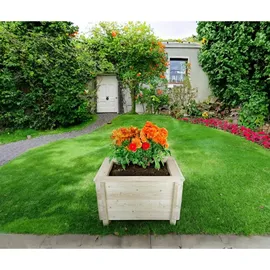 TIMBELA Hochbeet 78 x 78 x 46 cm Beige