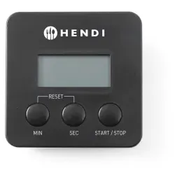 HENDI Digitale Küchenuhr, mit Magnetclip, Elektronischer Küchentimer mit Countdown, Maße (B x L x H): 2 x 6,7 x 6,7 cm