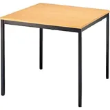 EDE Tisch 800 x 800 mm schwarz / Buche