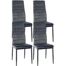 CLP Esszimmerstuhl Mayfair Samt grau 4er Set