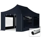 TOOLPORT Faltpavillon 3 x 6 m inkl. 4 Seitenteile Schwarz