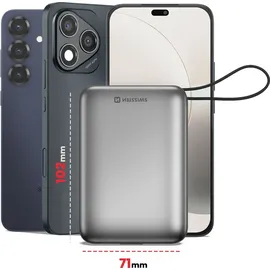 Swissten 20000 mAh mit integriertem USB-C und Lightning Kabel space silber