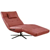 Kawola Relaxliege, Rot, Schwarz, Leder, Echtholz, 1-Sitzer, Füllung: Komfortschaum, 82x115x156 cm, Wohnzimmer, Sessel, Relaxliegen