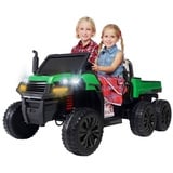 Actionbikes Motors UTV-Kinder-Elektroauto A730 mit 6x4 Vierradantrieb, 2-Sitzer, Kippmulde, Fernbedienung, EVA-Reifen (Grün/Schwarz)