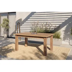 Ploß Idaho Ausziehtisch, Akazienhholz, 166/210 x 100 cm, FSC-zertifiziert, Robust, hohe Belastbarkeit, langlebiges Material
