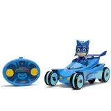 Jada Toys PJ Masks Cat Car als ferngesteuertes Spielzeugauto (19 cm) - Pyjamahelden RC Auto Katzenflitzer mit Catboy inkl. Fernbedienung, bis 2,5 km/h, Spielzeug für Kinder ab 3 Jahre, Blau