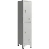 [en.casa] Schließfachschrank Stahl 180x38x45 cm Grau abschließbar