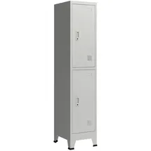 [en.casa] Schließfachschrank Stahl 180x38x45 cm Grau abschließbar