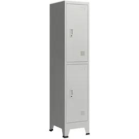 [en.casa] Schließfachschrank Stahl 180x38x45 cm Grau abschließbar