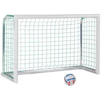 Sport-Thieme Mini-Fußballtor ""Professional Kompakt"", Weiß-Pulverbeschichtet, Inkl. Netz, grün (MW